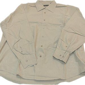 Mens Beige Long Sleeve Button Down Dress Shirt German Brand Horst Dusseldorf